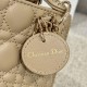 DIOR Lady Dior Micro Bag Sand-Colored Cannage Lambskin Gold Hardware