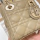 DIOR Lady Dior Micro Bag Sand-Colored Cannage Lambskin Gold Hardware