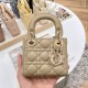 DIOR Lady Dior Micro Bag Sand-Colored Cannage Lambskin Gold Hardware