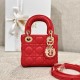 DIOR Lady Dior Micro Bag Bright Red Cannage Lambskin Gold Hardware