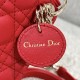 DIOR Lady Dior Micro Bag Bright Red Cannage Lambskin Gold Hardware