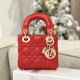 DIOR Lady Dior Micro Bag Bright Red Cannage Lambskin Gold Hardware