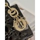 DIOR Lady Dior Micro Bag Black Patent Cannage Lambskin Gold Hardware