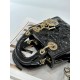 DIOR Lady Dior Micro Bag Black Patent Cannage Lambskin Gold Hardware