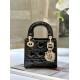 DIOR Lady Dior Micro Bag Black Patent Cannage Lambskin Gold Hardware