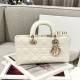 DIOR Medium Lady D-Joy Bag Latte Cannage Lambskin Gold Hardware