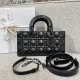 DIOR Medium Lady D-Joy Bag Black Cannage Calfskin with Diamond Motif