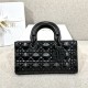 DIOR Medium Lady D-Joy Bag Black Cannage Calfskin with Diamond Motif