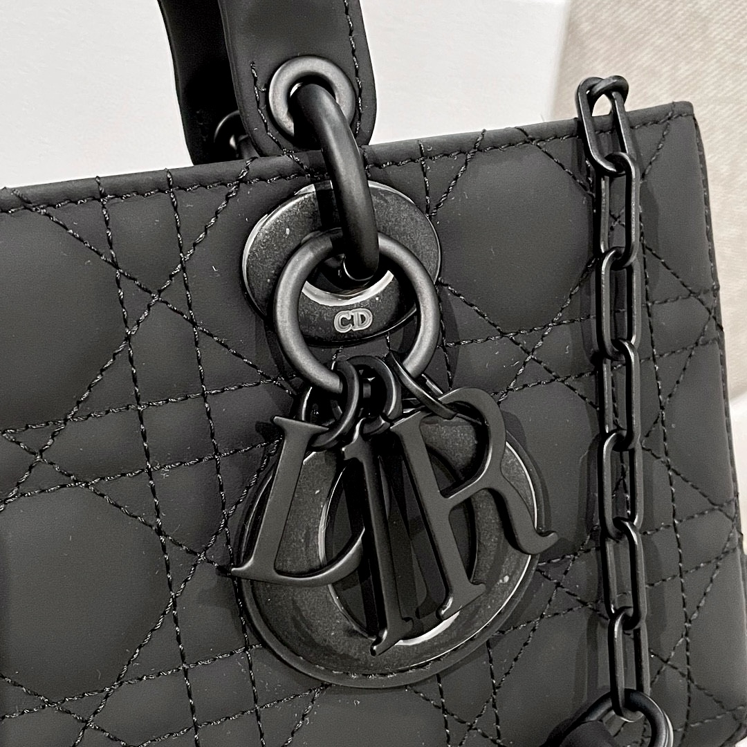 DIOR Medium Lady D-Joy Bag Ultramatte Black Cannage Calfskin