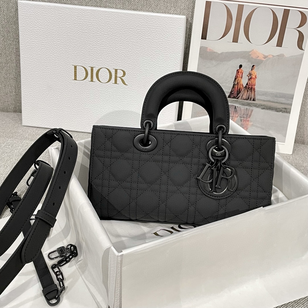 DIOR Medium Lady D-Joy Bag Ultramatte Black Cannage Calfskin