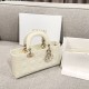 DIOR Medium Lady D-Joy Bag Latte Patent Cannage Calfskin Gold Hardware