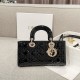 DIOR Medium Lady D-Joy Bag Black Patent Cannage Calfskin Gold Hardware