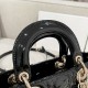 DIOR Medium Lady D-Joy Bag Black Patent Cannage Calfskin Gold Hardware