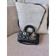 DIOR Small Lady D-Joy Bag Black Cannage Lambskin Gold Hardware