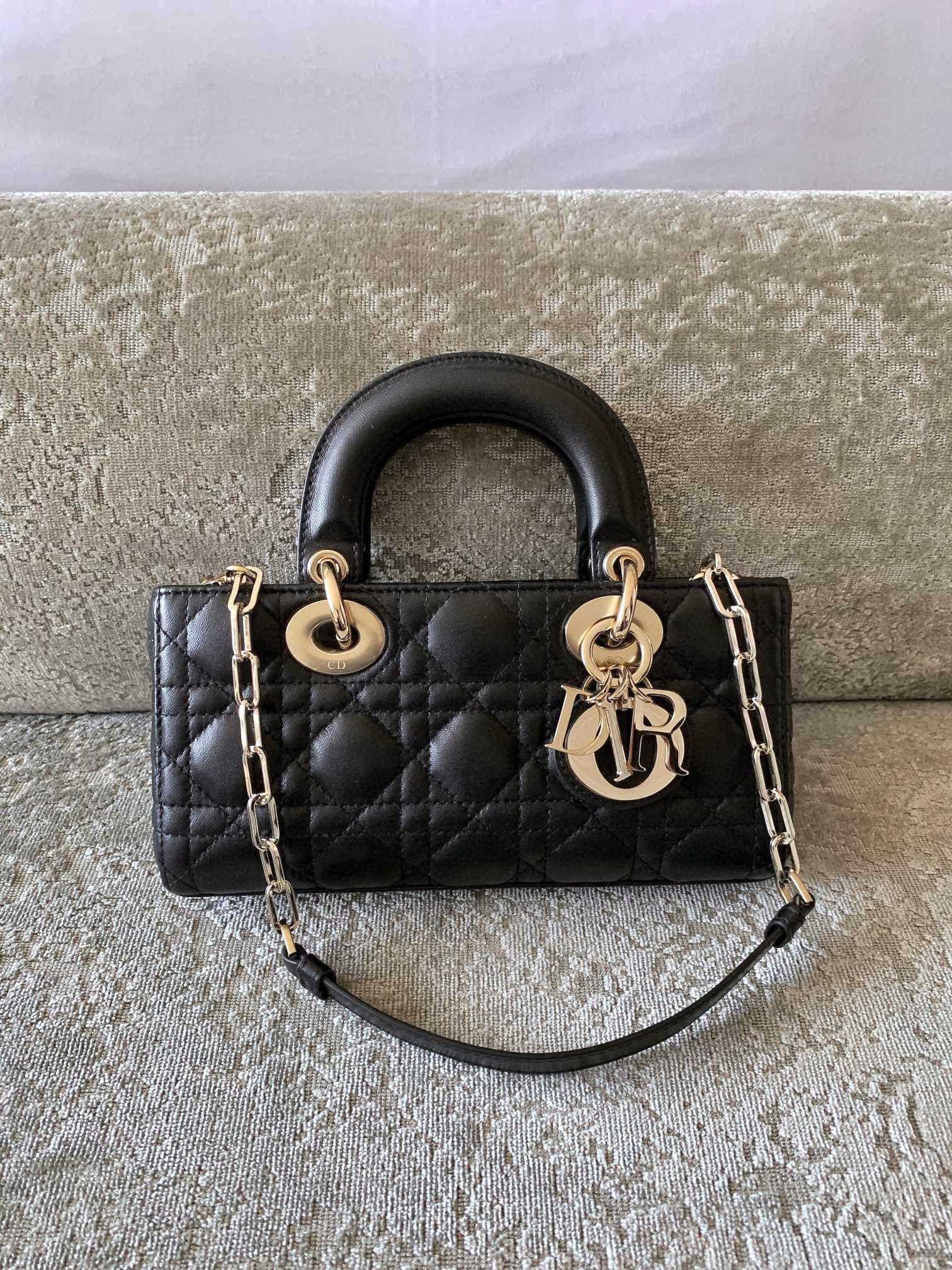 DIOR Small Lady D-Joy Bag Black Cannage Lambskin Gold Hardware