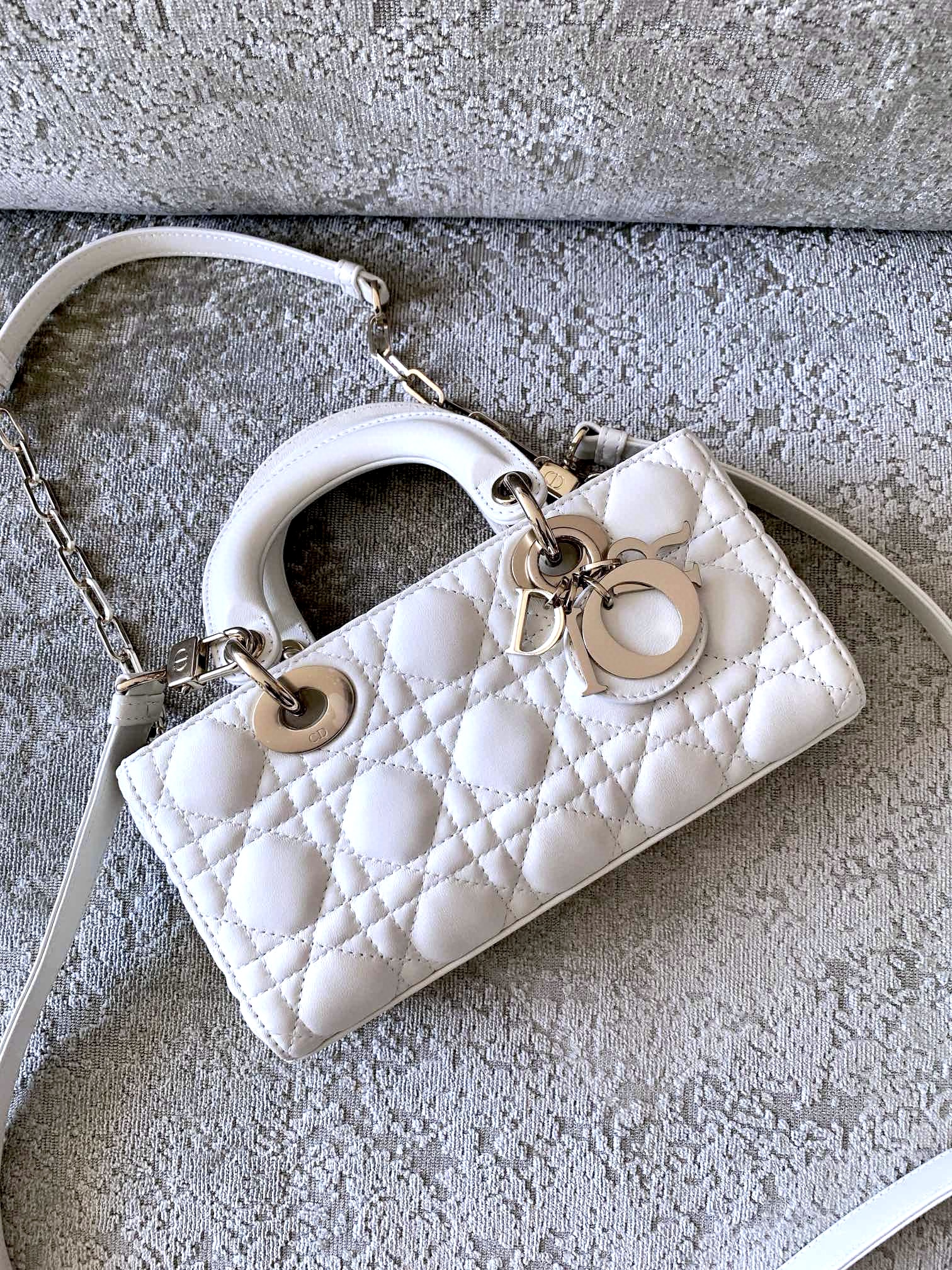 DIOR Small Lady D-Joy Bag Latte Cannage Lambskin Gold Hardware