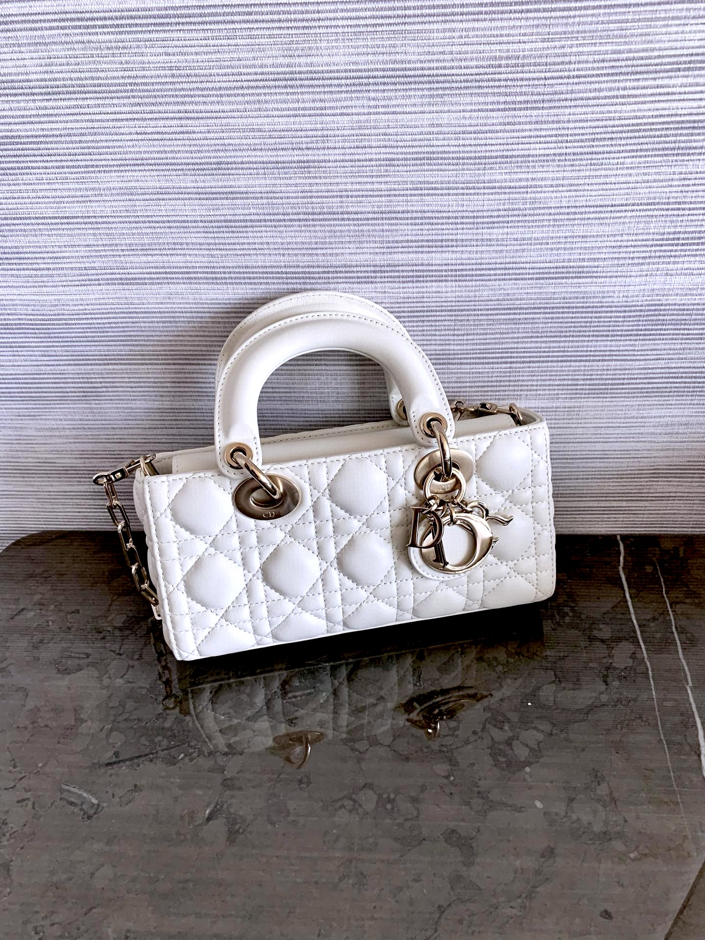 DIOR Small Lady D-Joy Bag Latte Cannage Lambskin Gold Hardware