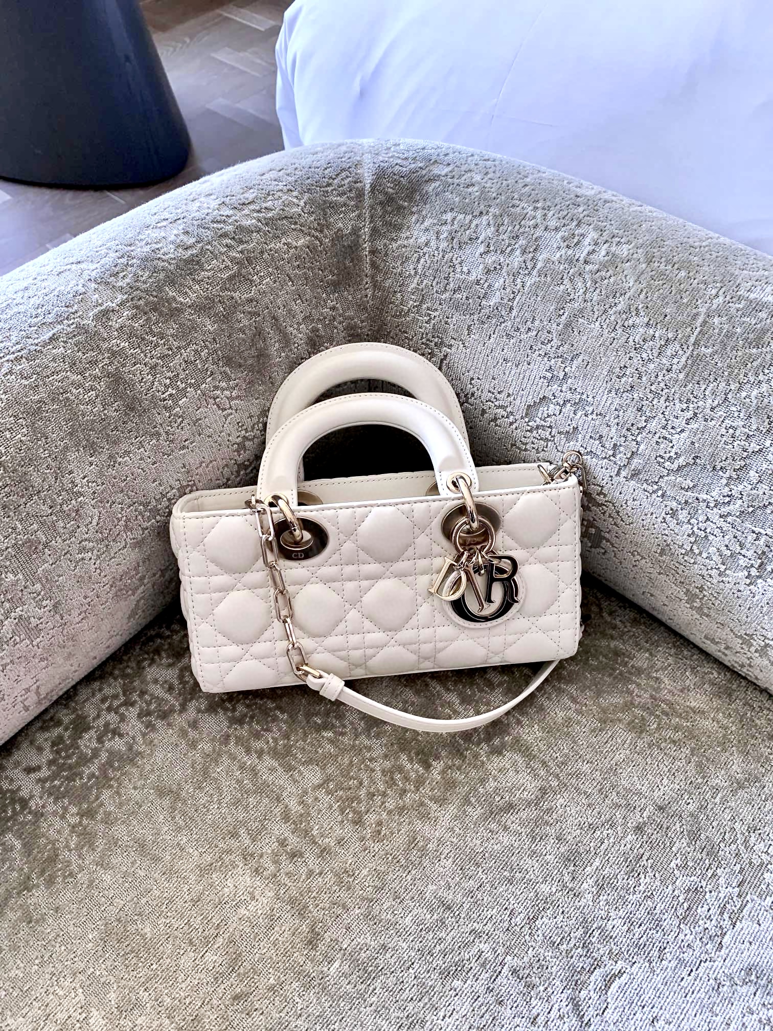 DIOR Small Lady D-Joy Bag Latte Cannage Lambskin Gold Hardware