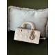 DIOR Small Lady D-Joy Bag Powder Beige Cannage Lambskin Gold Hardware