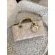 DIOR Small Lady D-Joy Bag Powder Beige Cannage Lambskin Gold Hardware