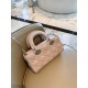 DIOR Small Lady D-Joy Bag Powder Pink Cannage Lambskin Gold Hardware