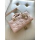 DIOR Small Lady D-Joy Bag Powder Pink Cannage Lambskin Gold Hardware