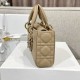 DIOR Small Lady D-Joy Bag Biscuit Cannage Lambskin Gold Hardware