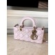 DIOR Small Lady D-Joy Bag Pale Pink Cannage Lambskin Gold Hardware