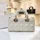 DIOR Small Lady D-Joy Bag Latte Patent Cannage Calfskin Gold Hardware