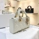 DIOR Small Lady D-Joy Bag Latte Patent Cannage Calfskin Gold Hardware