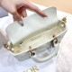 DIOR Small Lady D-Joy Bag Latte Patent Cannage Calfskin Gold Hardware