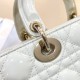 DIOR Small Lady D-Joy Bag Latte Patent Cannage Calfskin Gold Hardware