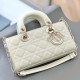 DIOR Small Lady D-Joy Bag Latte Patent Cannage Calfskin Gold Hardware