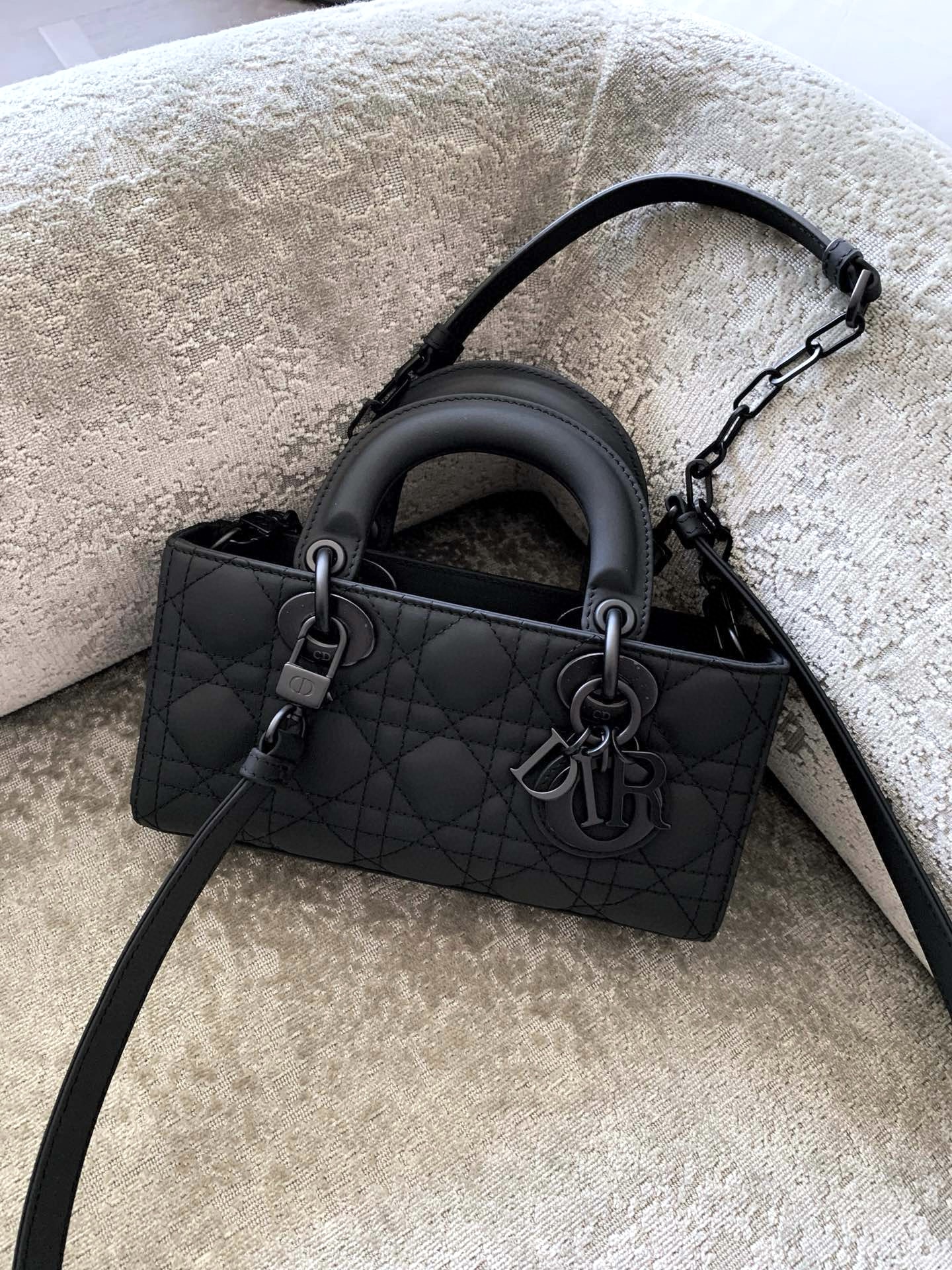 DIOR Small Lady D-Joy Bag Ultramatte Black Cannage Calfskin