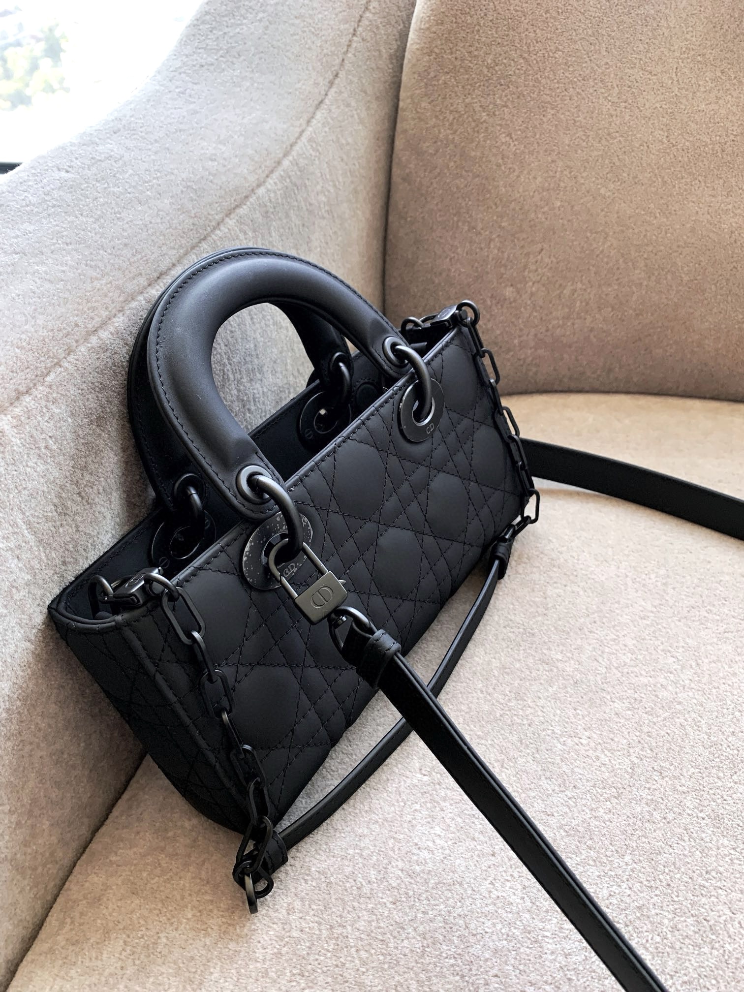 DIOR Small Lady D-Joy Bag Ultramatte Black Cannage Calfskin