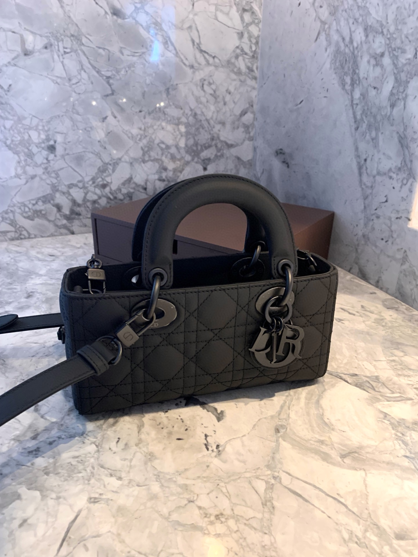 DIOR Small Lady D-Joy Bag Ultramatte Black Cannage Calfskin