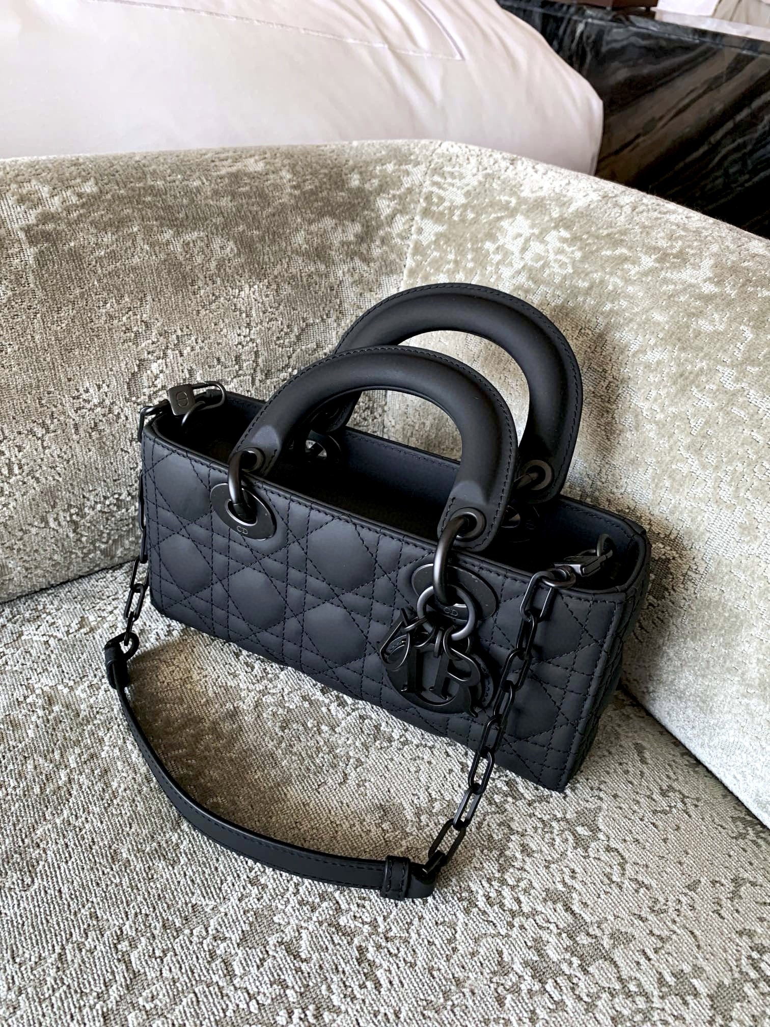 DIOR Small Lady D-Joy Bag Ultramatte Black Cannage Calfskin