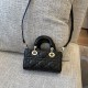 DIOR Lady D-Joy Micro Bag Black Cannage Lambskin Gold Hardware