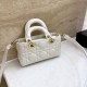 DIOR Lady D-Joy Micro Bag Latte Cannage Lambskin Gold Hardware