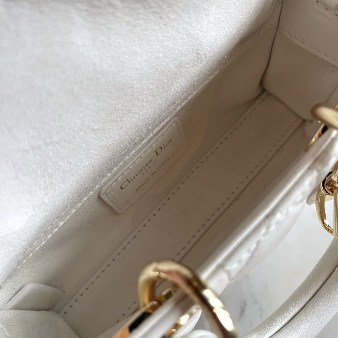 DIOR Lady D-Joy Micro Bag Latte Cannage Lambskin Gold Hardware