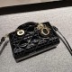 DIOR Lady D-Joy Micro Bag Black Patent Cannage Calfskin Gold Hardware