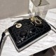 DIOR Lady D-Joy Micro Bag Black Patent Cannage Calfskin Gold Hardware