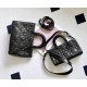 DIOR Small Lady D-Sire Bag Black Macrocannage Crinkled Calfskin