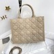 DIOR Medium Dior Book Tote Powder Beige Macrocannage Calfskin with Gold Hardware