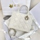 DIOR Small Dior Book Tote Latte Macrocannage Calfskin with Gold Hardware