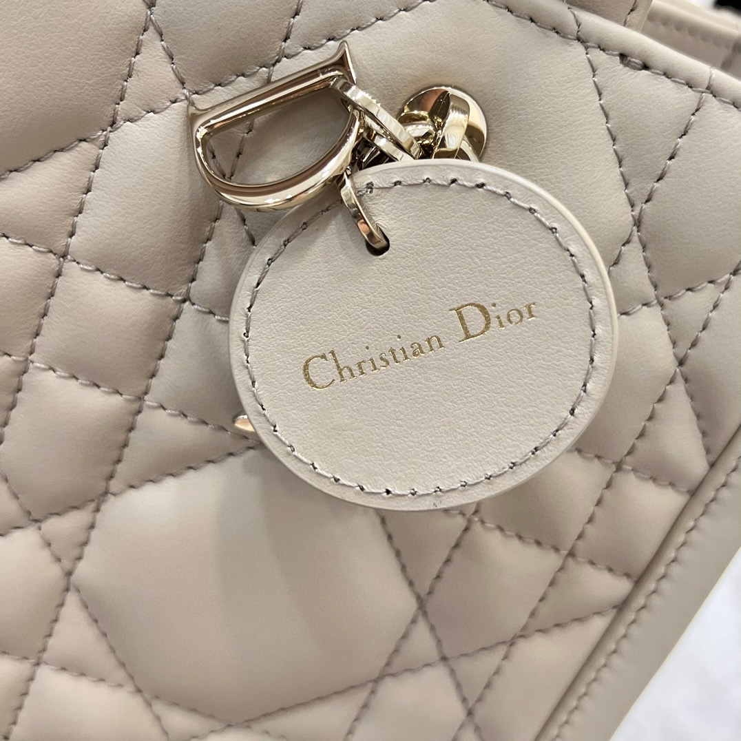 DIOR Small Dior Book Tote Powder Beige Macrocannage Calfskin with Gold Hardware