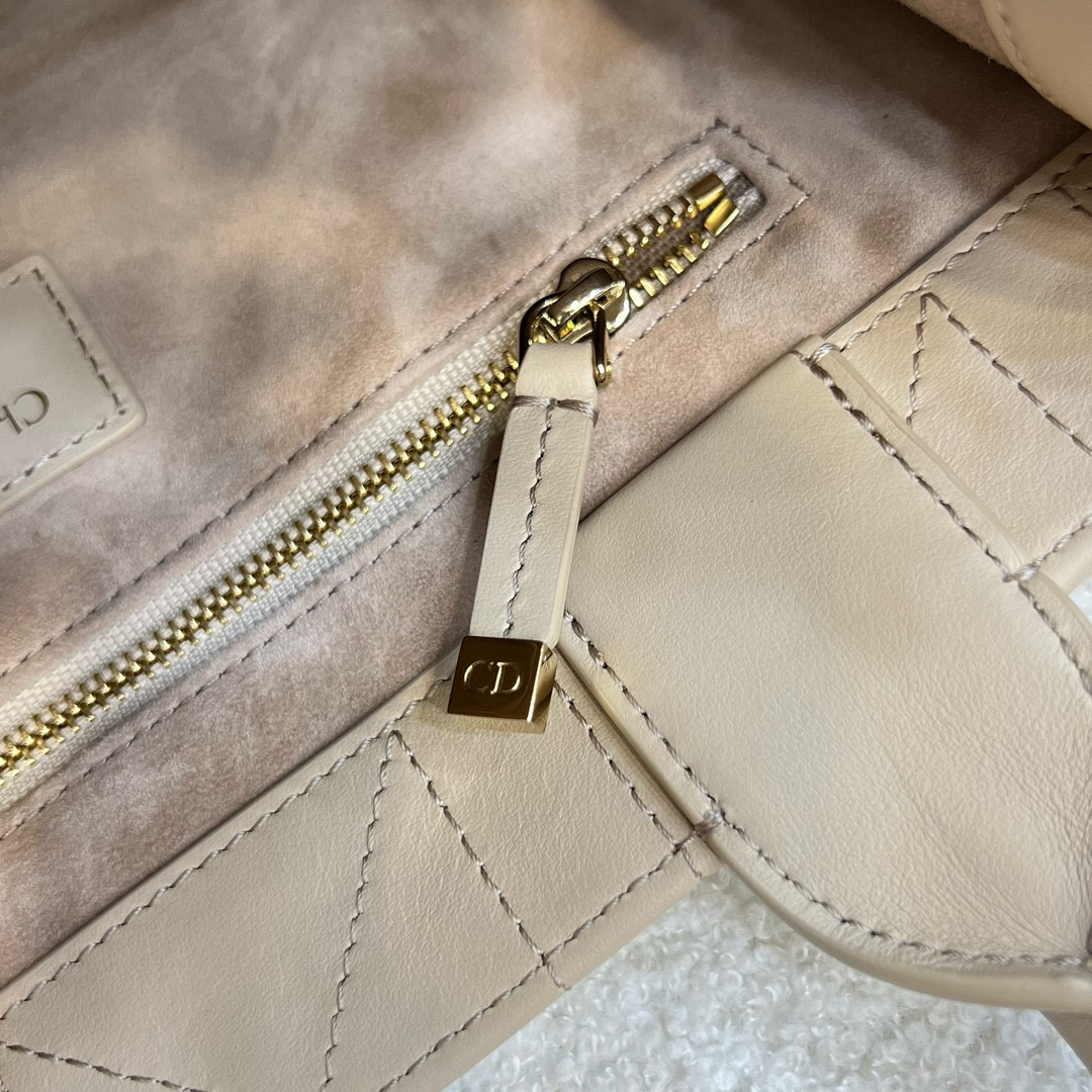 DIOR Small Dior Book Tote Powder Beige Macrocannage Calfskin with Gold Hardware