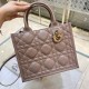 DIOR Small Dior Book Tote Warm Taupe Macrocannage Calfskin with Gold Hardware