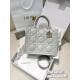 DIOR Small Dior Book Tote Cloud Gray Macrocannage Calfskin with Gold Hardware