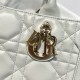 DIOR Small Dior Book Tote Cloud Gray Macrocannage Calfskin with Gold Hardware